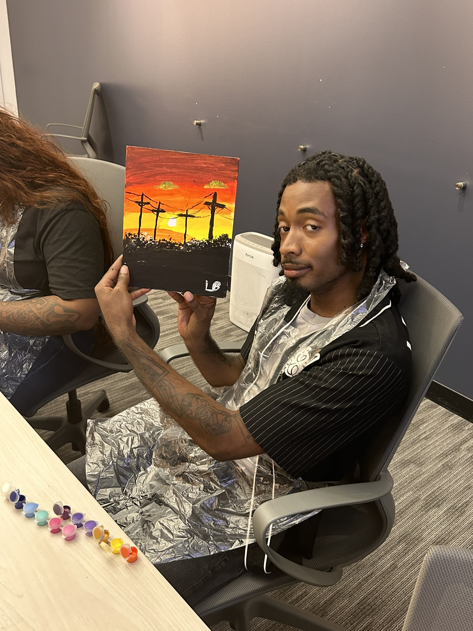 JVC posing with Set up